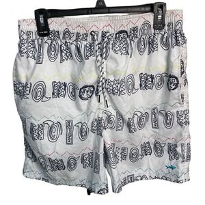 Maui And Sons Geometric Board Shorts‎ Size Large White